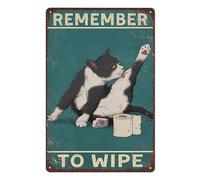 Black Cat Bathroom Toilet Marker Tin Sign,Your Butt Napkin,My Lord,I Do What,Fun Print Vintage Blue Background Metal Poster,Gift for Cat Lovers,8x12 Inch (Style 8)