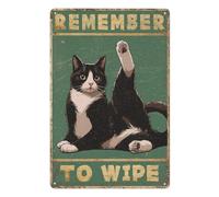 Black Cat Bathroom Toilet Marker Tin Sign,Your Butt Napkin,My Lord,I Do What,Fun Print Vintage Blue Background Metal Poster,Gift for Cat Lovers,8x12 Inch (Style 20)