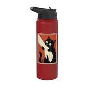 Black Cat Biting Arm Stainless Steel Insulated Water Bottle