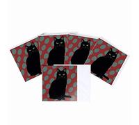 Black Cat Blank Greeting Card by Leslie Gerry - Pack of 5 Multipack