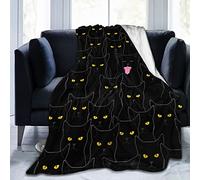 Black Cat Blanket Throw Flannel Fleece Ultra Soft Blanket for Couch Sofa Bed 60"X50"