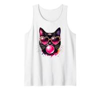 Black Cat Blowing Bubblegum, Pink Bubble Gum, Cat Mama Tank Top