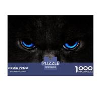 Black Cat,blue Eyes Jigsaw Puzzle Waterproof 1000 Piece for Adults Gifts Impossible Challenging Games