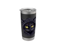 Black Cat Bombay Cat with Yellow Eyes Cats Stainless Steel Insulated Tumbler