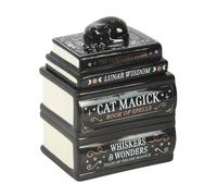 Black Cat Book Stack Oil Burner with Cat | Home Fragrance Decor
