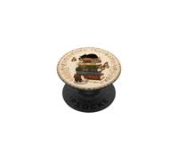 Black Cat Bookish Vintage Books Dark Academia Autumn Fall PopSockets Adhesive PopGrip