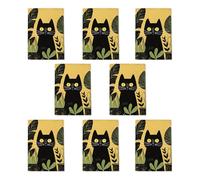 Black Cat Botanical Greeting Cards Pack of 8 Plant Lover Garden Art Note Cards Any Occasion Blank Inside A6 10x15cm