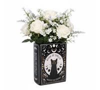 Black Cat Ceramic Book Shaped Vase