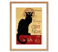 Wee Blue Coo Black Cat Chat Noir Rodolphe Salis Paris France Framed Art Print Picture F12X199