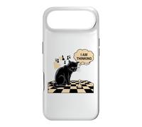 Black Cat Chess I Am Thinking Funny Chess Player Case for iPhone Air
