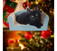 Black Cat Christmas Ornament 2026 - Funny Acrylic Cat Christmas Tree Ornaments,Xmas Animal Ornaments Hanging Decor,Cute Xmas Pet Hanging Ornament,for Tree Holiday Home Decor,Cats Lover Gifts