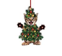 Black Cat Christmas Ornament,Christmas Tree Decorations Acrylic Christmas Decorations Cut Funny Pendant Novelty Baubles Party Holiday Home Interior Decor Car Hanging Ornaments Kids (31-D, One Size)