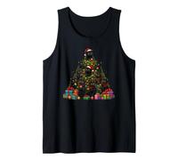 Black Cat Christmas Tree Funny Kitten Xmas Tank Top