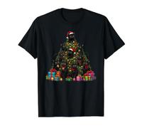 Black Cat Christmas Tree Funny Kitten Xmas Value Graphic T-Shirt, Men, Black, S