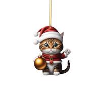 Black Cat Christmas Tree Ornament, Xmas Baubles, Car Hanging Decorations, Holiday Home Decor Keepsake for Cat Lovers (B1-H, One Size)