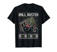 Black cat Christmas Tree Ugly Sweater T-Shirt