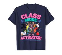 Black Cat Class Mode Activated Ready to Learn Student School T-Shirt