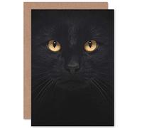 Black Cat - Close Up Photo Sealed Greeting Card Plus Envelope Blank inside