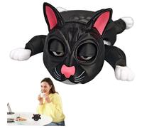 (Black) Cat Coasters for Drinks | Fun Drink Coasters Cat Decor - Movable Limbs Interactive Cup Holder, Desk Decor Coffee Table Accessories for Tabletop