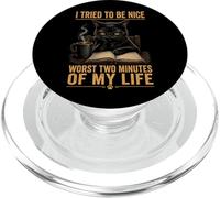 Black Cat Coffee & Books Sarcastic Grumpy Kitten Funny Humor PopSockets PopGrip for MagSafe