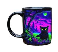 Black Cat Coffee - Halloween Ceramic Mug, Festive Drinkware | Cute Scary Mug, Black Cat Coffee Mug Ceramic for Kids Women Men Friends Office Dorm Decoration Juice
