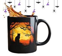 Black Cat Coffee Mug Ceramic,Halloween Pet Spooky Season Cup | Festive Cup Mug for Kids Adults Work Men Friends Beer Milk Women Juice