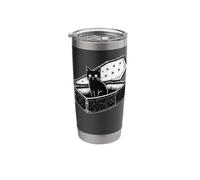 Black Cat Coffin Sitting in A Casket Goth Emo Occult Kitty Stainless Steel Insulated Tumbler