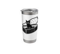 Black Cat Coffin Sitting in A Casket Goth Emo Occult Kitty Stainless Steel Insulated Tumbler