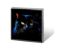 Black Cat Colorful Badge Square Lapel Pins Metal Brooch Badges Art Enamel Brooch Badge Elegant Lapel Pins for Jackets Backpacks Hat Decoration Accessories
