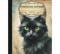 Black Cat Composition Notebook College Ruled: Black Cats Vintage Illustration, Aesthetic Journal For Teens | Wide Lined