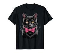 Black Cat Coquette Bow Aesthetic Kawaii Pastel Ribbon Charm T-Shirt
