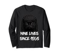 Black Cat Cornrows 9 Lives Since 1865 African American Retro Long Sleeve T-Shirt
