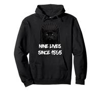 Black Cat Cornrows 9 Lives Since 1865 African American Retro Pullover Hoodie
