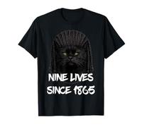 Black Cat Cornrows 9 Lives Since 1865 African American Retro T-Shirt