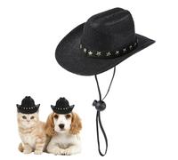 Black Cat Cowboy Hat, Cat Hats for Cats Only, Hats for Cats for Halloween Christmas Pet Cosplay West Costume Accessories (Black,One Size)