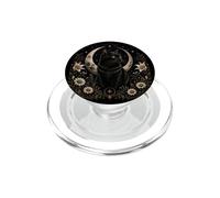 Black Cat Crescent Moon Lily Daisy Dark Floral Witchy Stars PopSockets PopGrip for MagSafe
