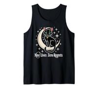 Black Cat Crescent Moon - Nine Lives Zero Regrets Tank Top