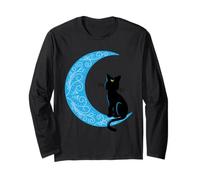 Black Cat Crescent Moon Sailor Mum Long Sleeve T-Shirt