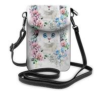 Black Cat Crossbody Cell Phone Purse Good Days Start with Coffee Meow Animal Cartoon Pets RomanticWallet Handbag