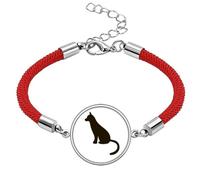 Black Cat Cute Animal Portrayal Lucky Red String Bracelet Rope Bracelet Handmade