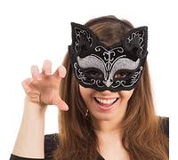 Black Cat Decorative Eye Mask On Headband, 1 Pc. - Captivating Design, Perfect Accessory for Costume Parties, Halloween, Carnival, Photoshoots, & More Halloween