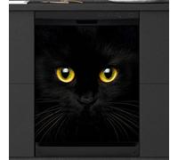 Black Cat Dishwasher Magnetic Cover Kitchen Decor Animal Black Cat Front Dishwasher Refrigerator Magnetic Cover Sticker Appliance Decorative Cover 23 x 26 Inches