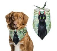 Black Cat Dog Bandanas for Feeding Grooming, Triangle Pet Bibs Washable Pets Scarf for Cats & Dogs
