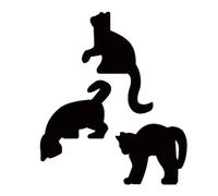 Black Cat Door Toppers - Cute Halloween Silhouette Wooden Wall Decor | For Hotel, Restaurant, Nursery, Workplace - Home, Bedroom, Living Room, Entrance - 3 Pieces