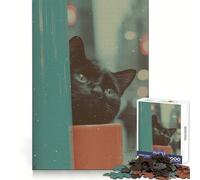 Black Cat Dreaming 1000 Piece Jigsaw Puzzles for Adults Jigsaw Critical Think Mindful Escape Firm Fit Ideal Xmas Gift (50x75cm)