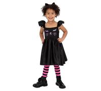 Black Cat Dress Girls Fancy Dress Costume Toddler Age 3-4