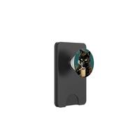 Black Cat Drinking Coffee Because Murder Is Wrong PopSockets PopWallet for MagSafe