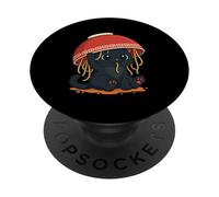 Black Cat Eats Ramen Noodles Japanese Vintage PopSockets Adhesive PopGrip