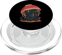 Black Cat Eats Ramen Noodles Japanese Vintage PopSockets PopGrip for MagSafe