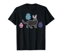 Black Cat Egg Hunt Bunny Rabbit Ears Happy Easter Season T-Shirt